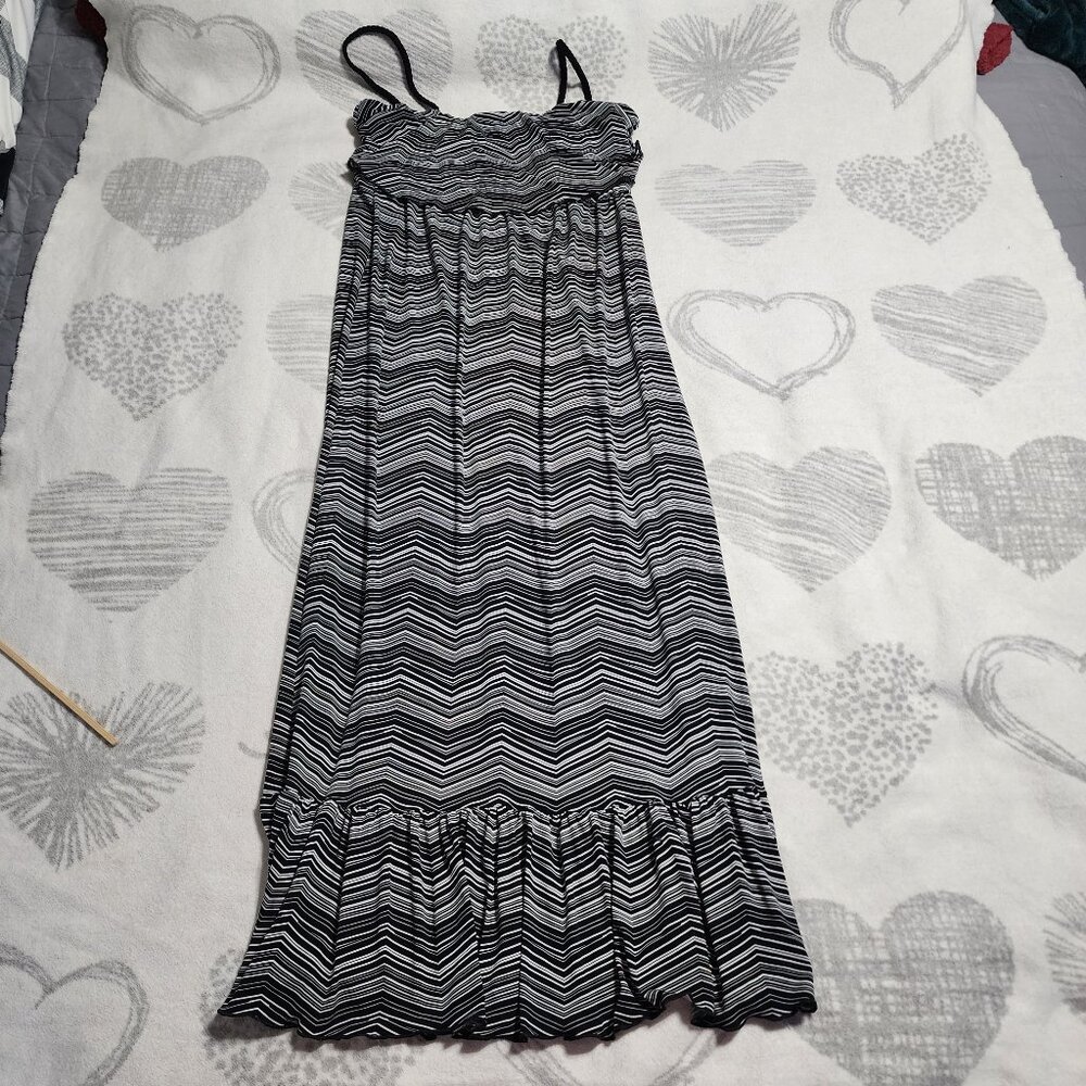 Vintage‎ 1990's Carole Little Black & White Maxi Dress - Size 14